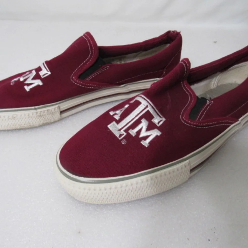 Texas A&M Aggies Slip‎ Ons Forever Collectibles Fabric Sneakers Sz Men 9.5 WM 11